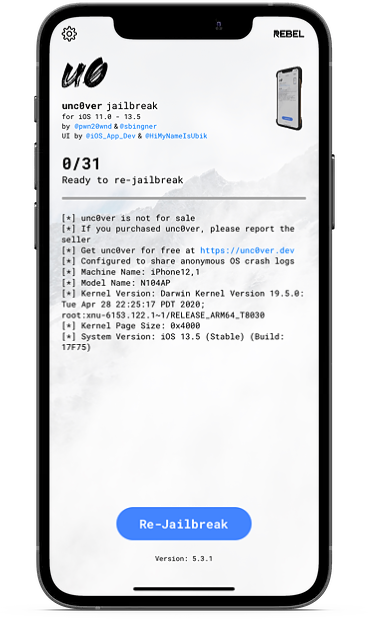 press the jailbreak. When the process is completed, your device will reboot. jailbreak iOS 14.4 online