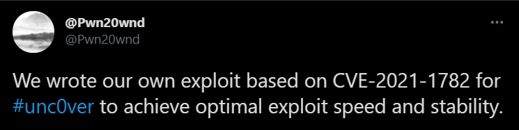 unc0ver jailbreak for iOS 14, iOS 14.2, iOS 14.3
New Exploit