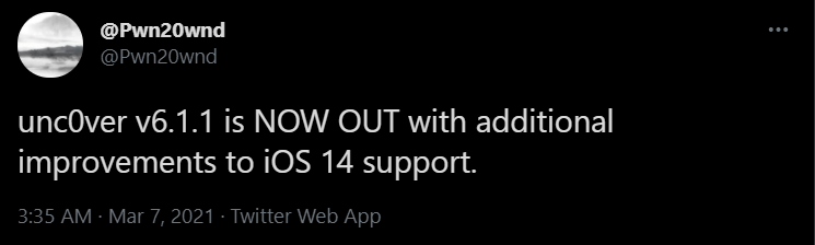 unc0ver v6.1.1 is NOW OUT with additional improvements to iOS 14 support.