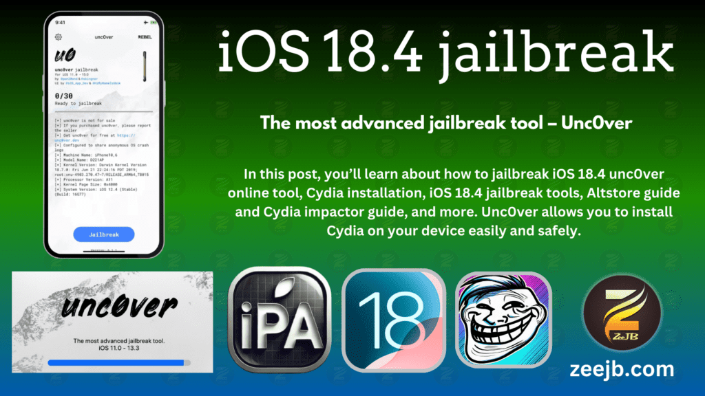 you cannot jailbreak iOS 18.4 with uncover. unc0ver tool is not yet compatible with iOS 16.5. It currently supports only iOS 11 to iOS 14.8 i